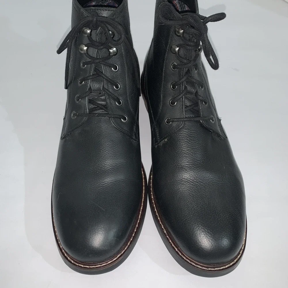 Ben Sherman Boots Mens Size 12 Black Leather Chukka Ankle Lace Up Casual Shoes
